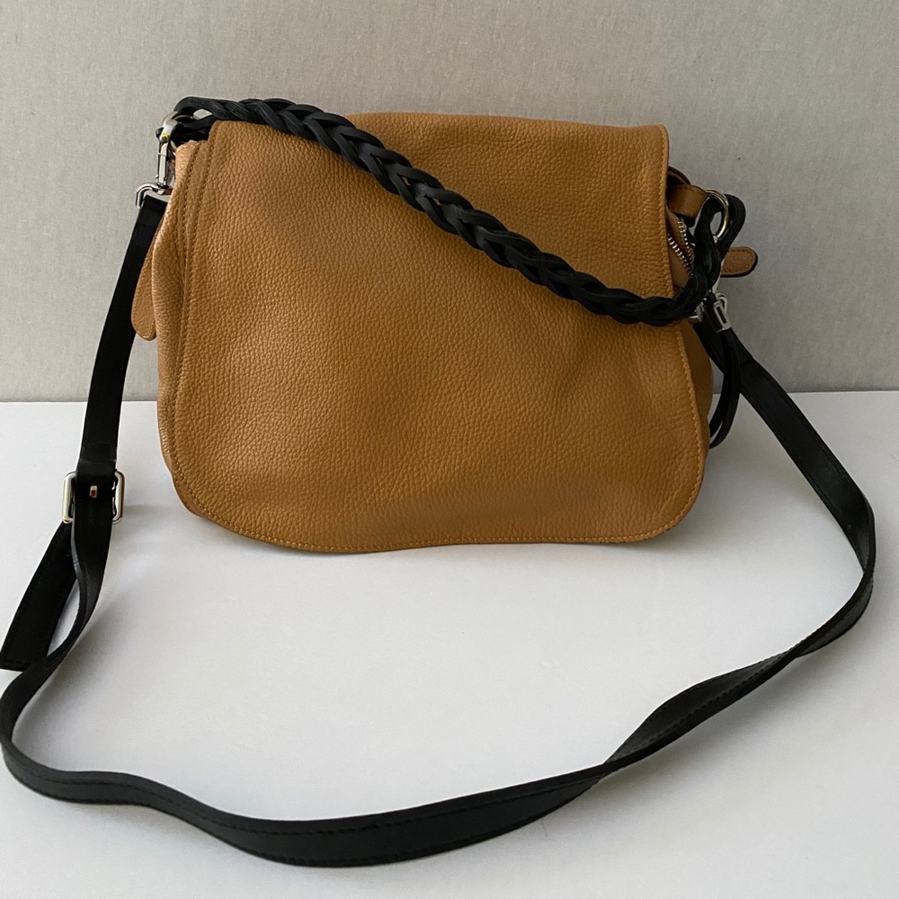 Innue Tan Leather Flap Crossbody